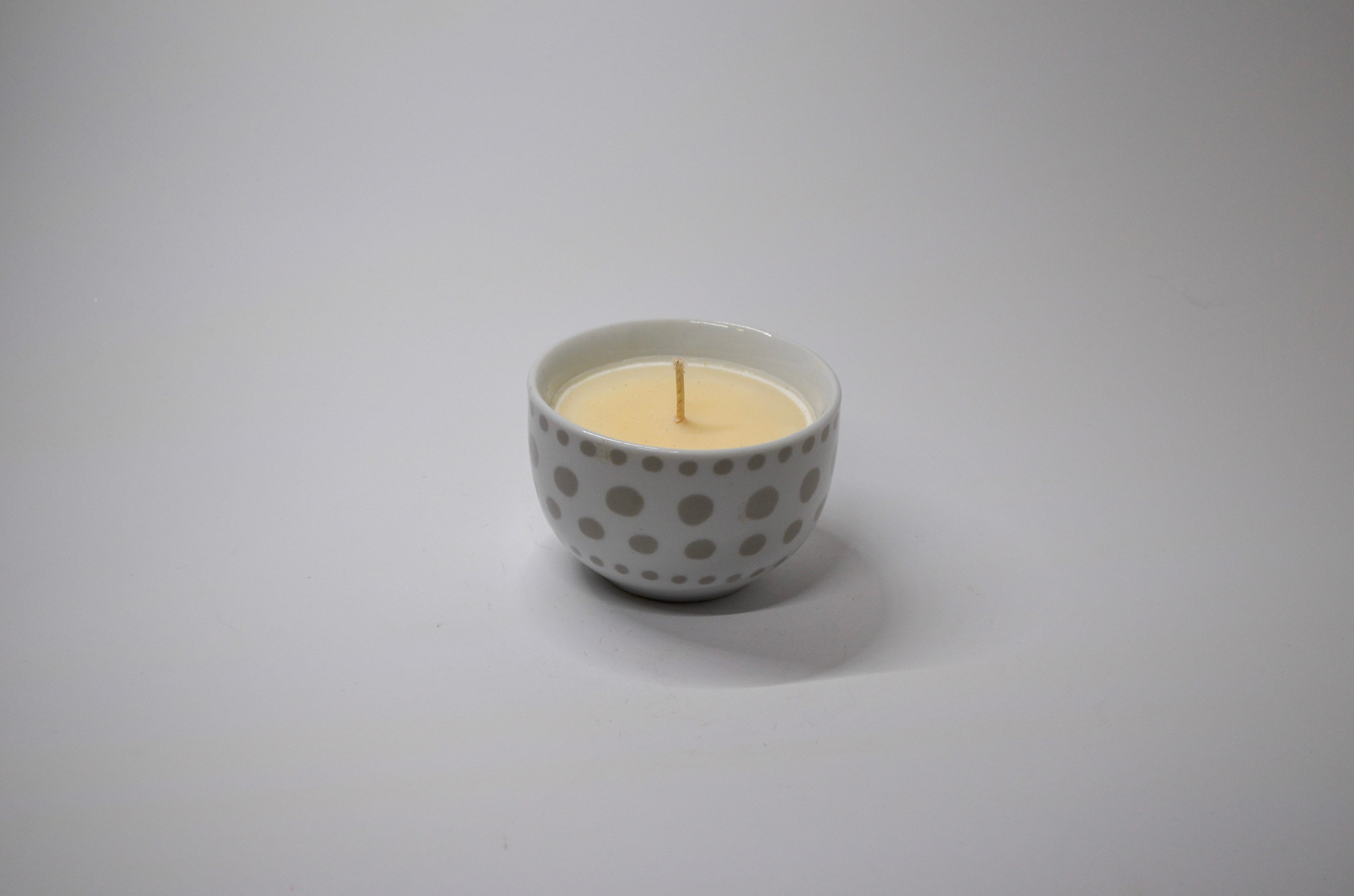 White w/ Grey Polka Dots — Coffee Shop