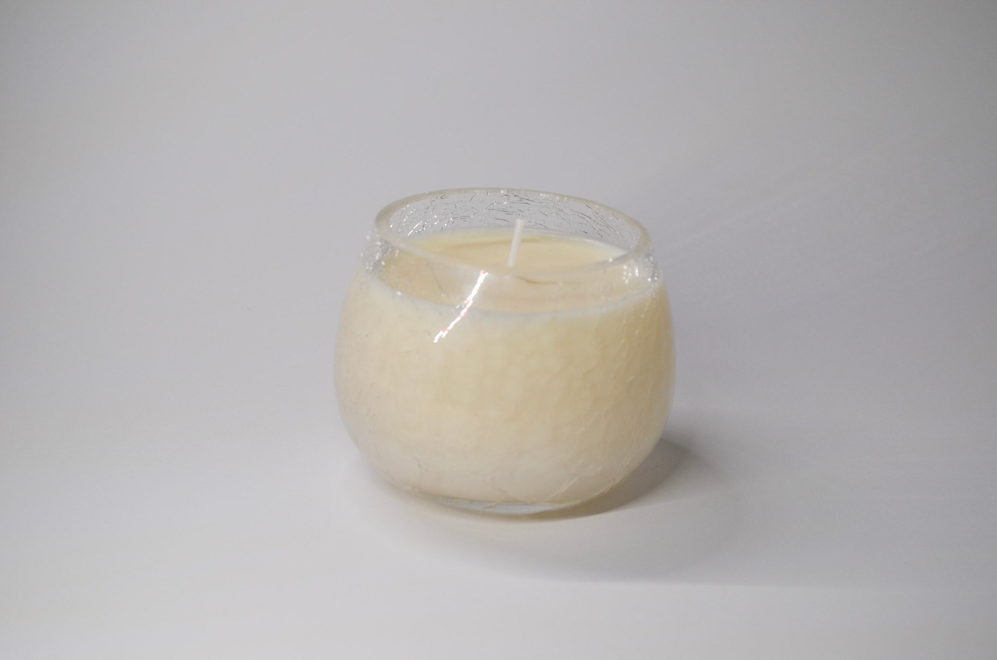 Crackled Glass Candle - Creme Brule Scent