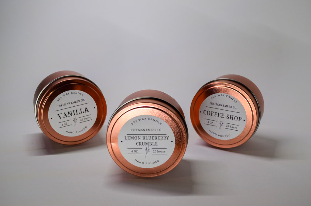Signature 4oz Rose Gold Tin - Citrus Sunshine Scent
