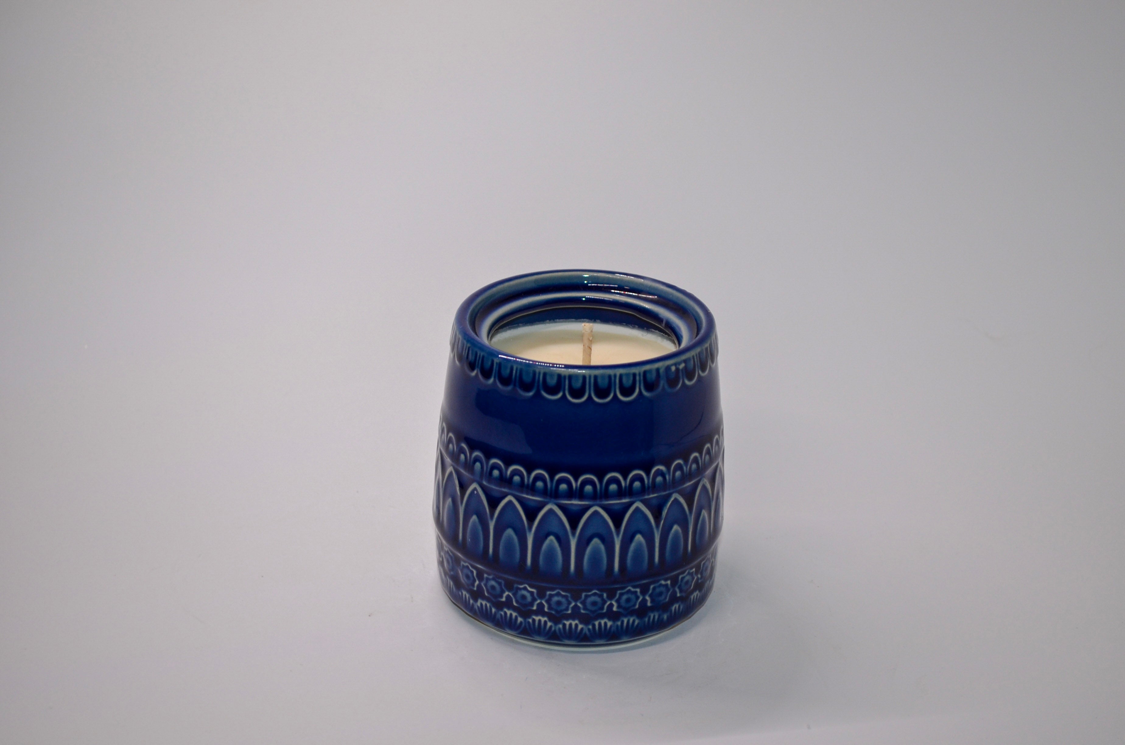 Blue Ornate Design Crock — Brown Sugar & Fig