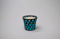 Black Glass Candle with Turquoise Dot Pattern - Jamaica Me Crazy