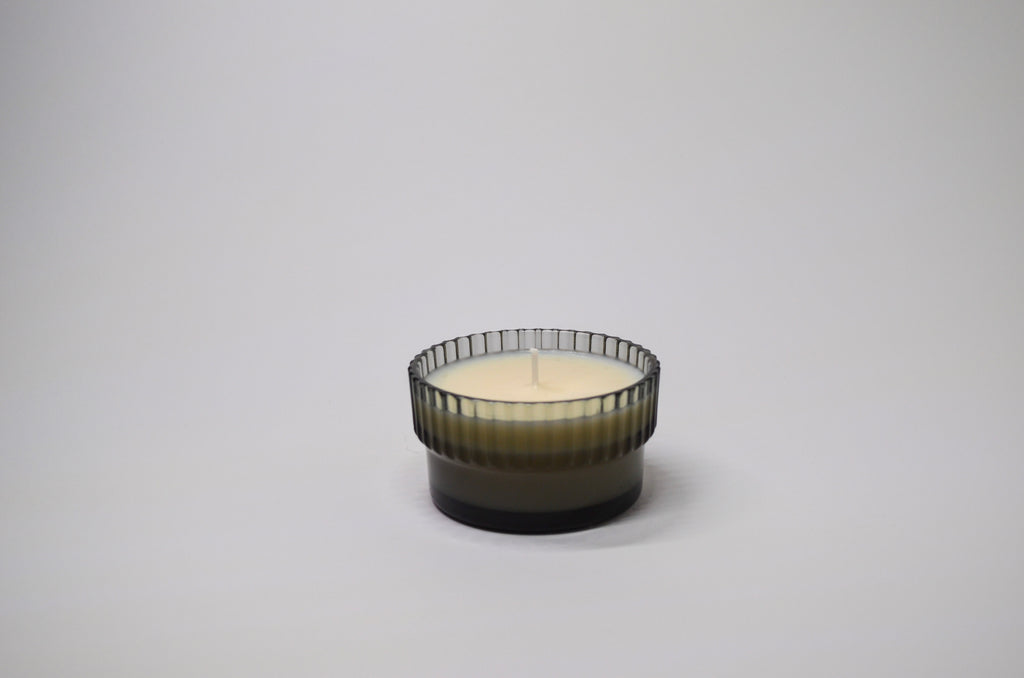 Gradient Ribbed Glass Candle - Orange Creamsicle