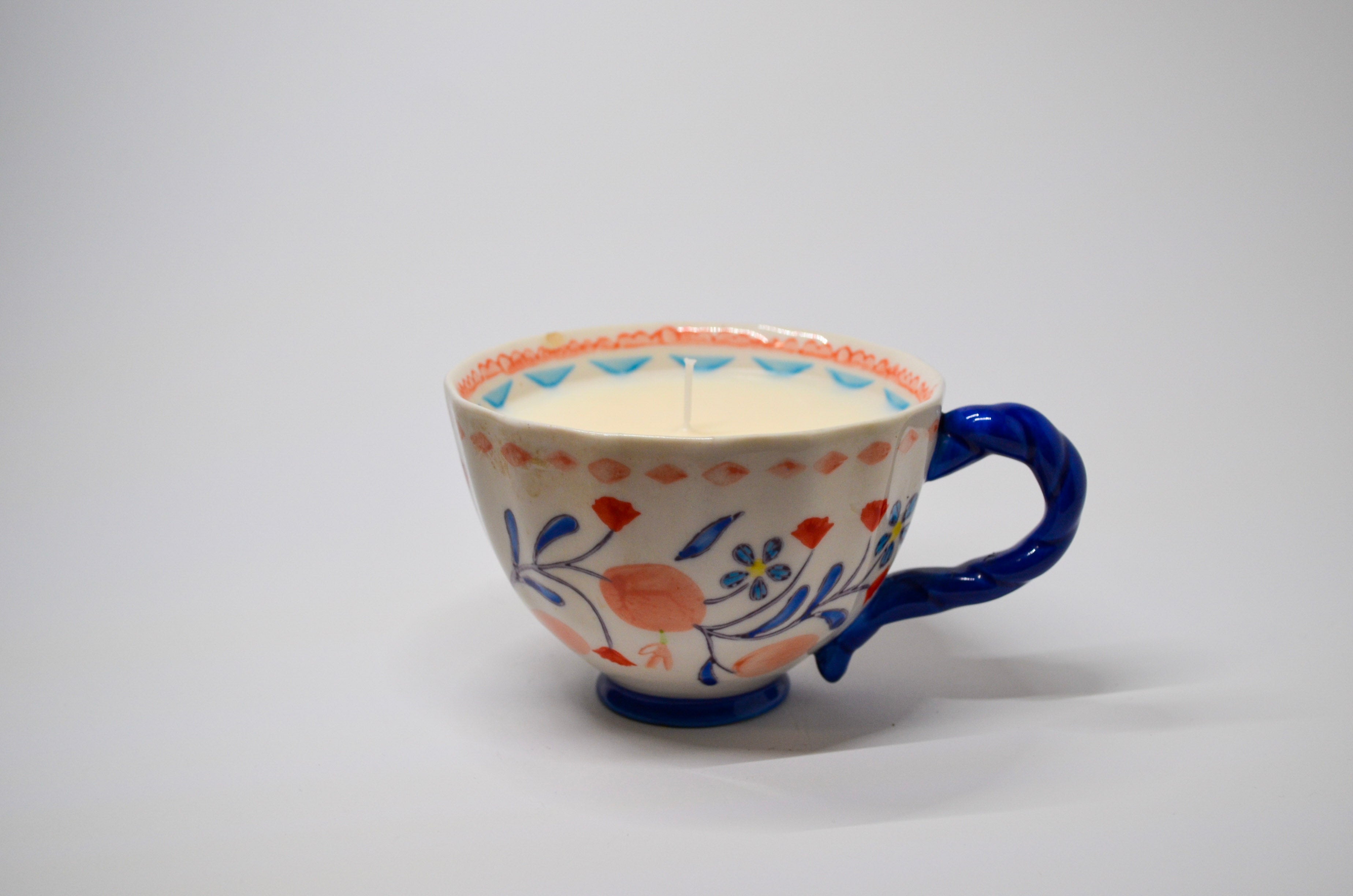 Hand Painted Floral Mug Candle - Day at the Spa
