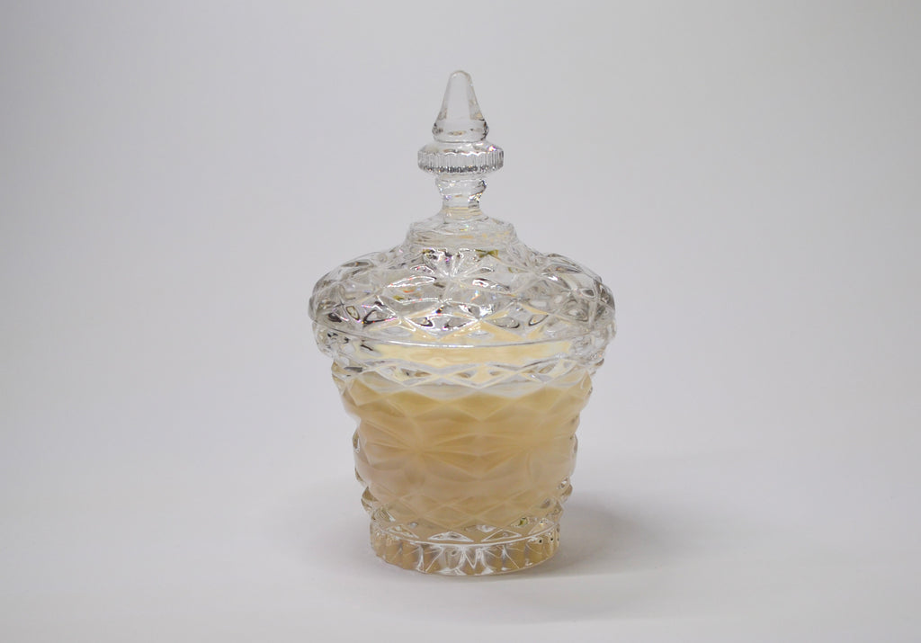 Cut‑Glass Lidded Candle (Vintage Style) - Black Raspberry Vanilla