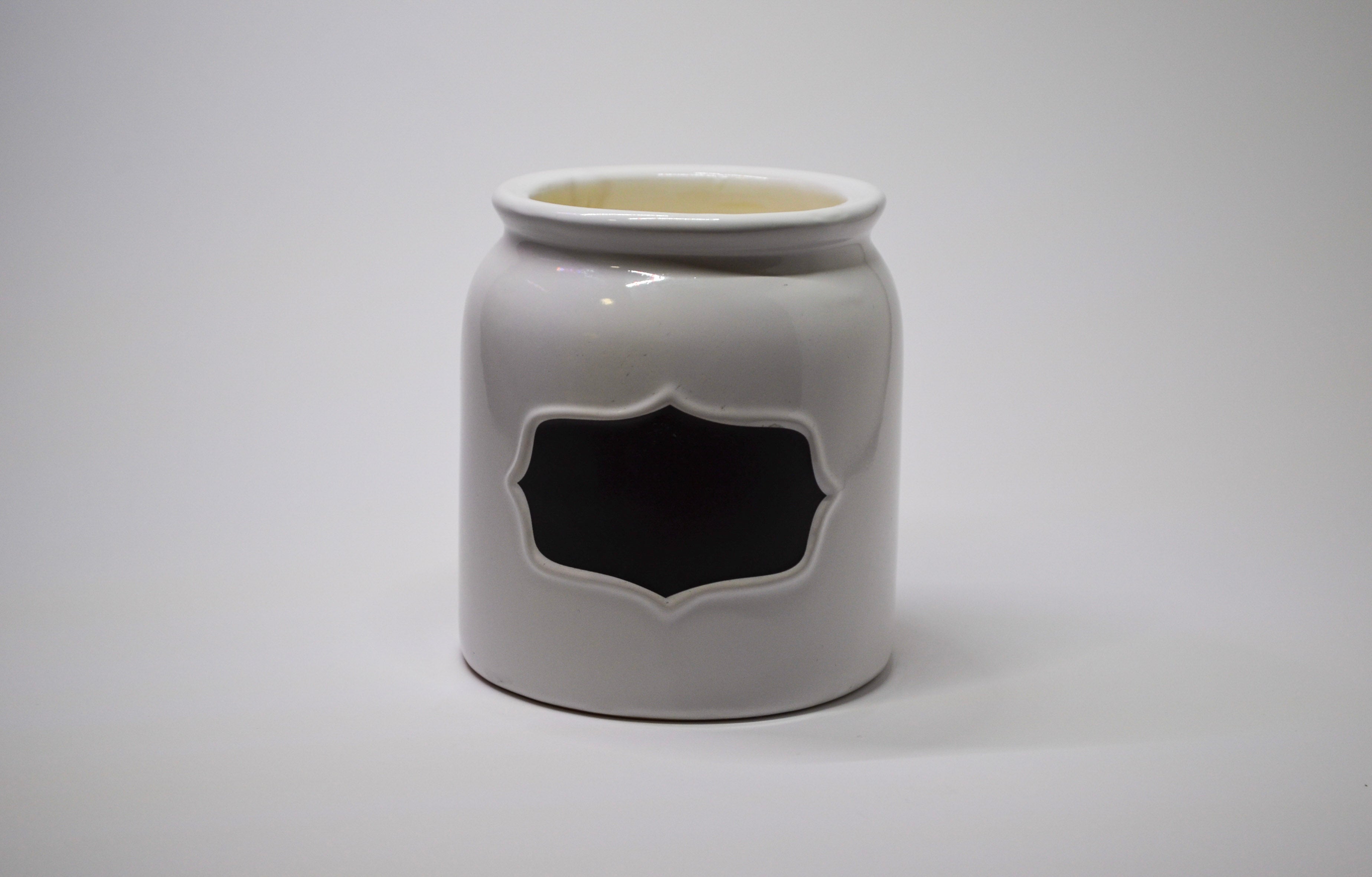 White Ceramic Jar Candle (Yellow Lid) - Spun Cotton