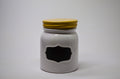 White Ceramic Jar Candle (Yellow Lid) - Spun Cotton