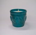 Teal Embossed Ceramic Candle - Love Spell