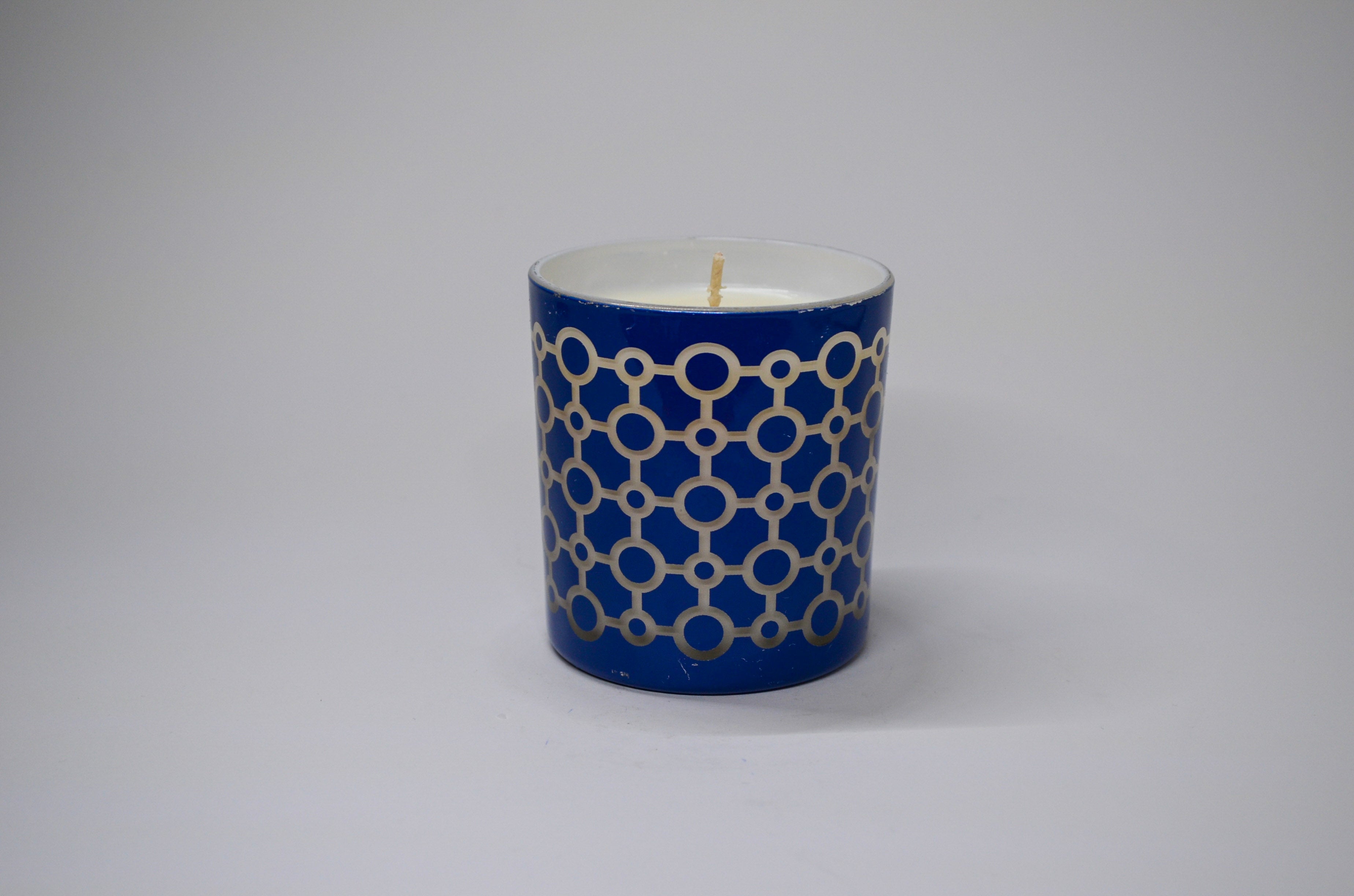 Blue Geometric Ceramic Candle - Papaya Passion