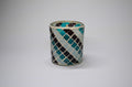 Teal & Black Mosaic Glass Candle - Lavender Vanilla