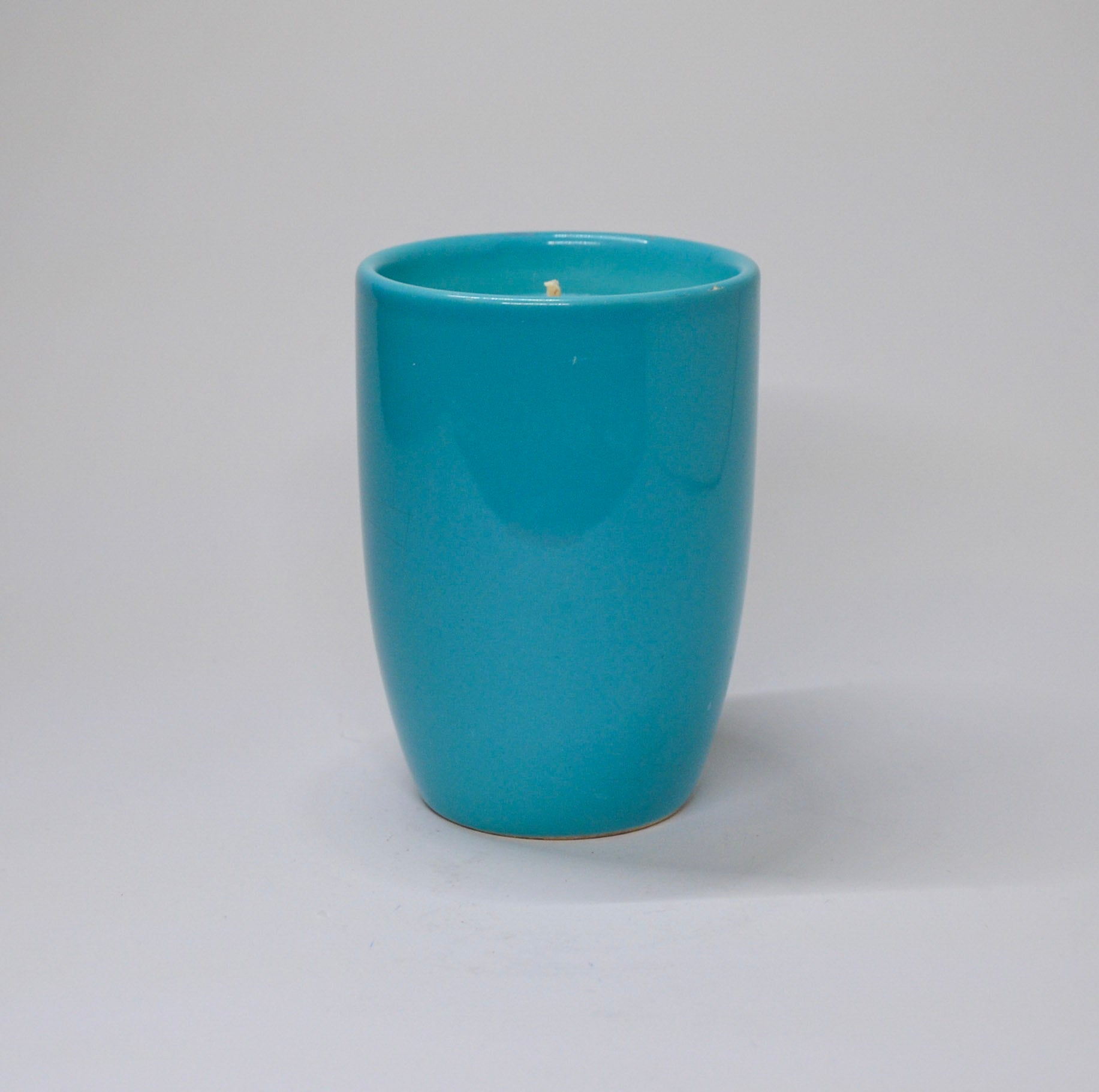 Turquoise Ceramic Cup Candle - Grapefruit & Mangosteen