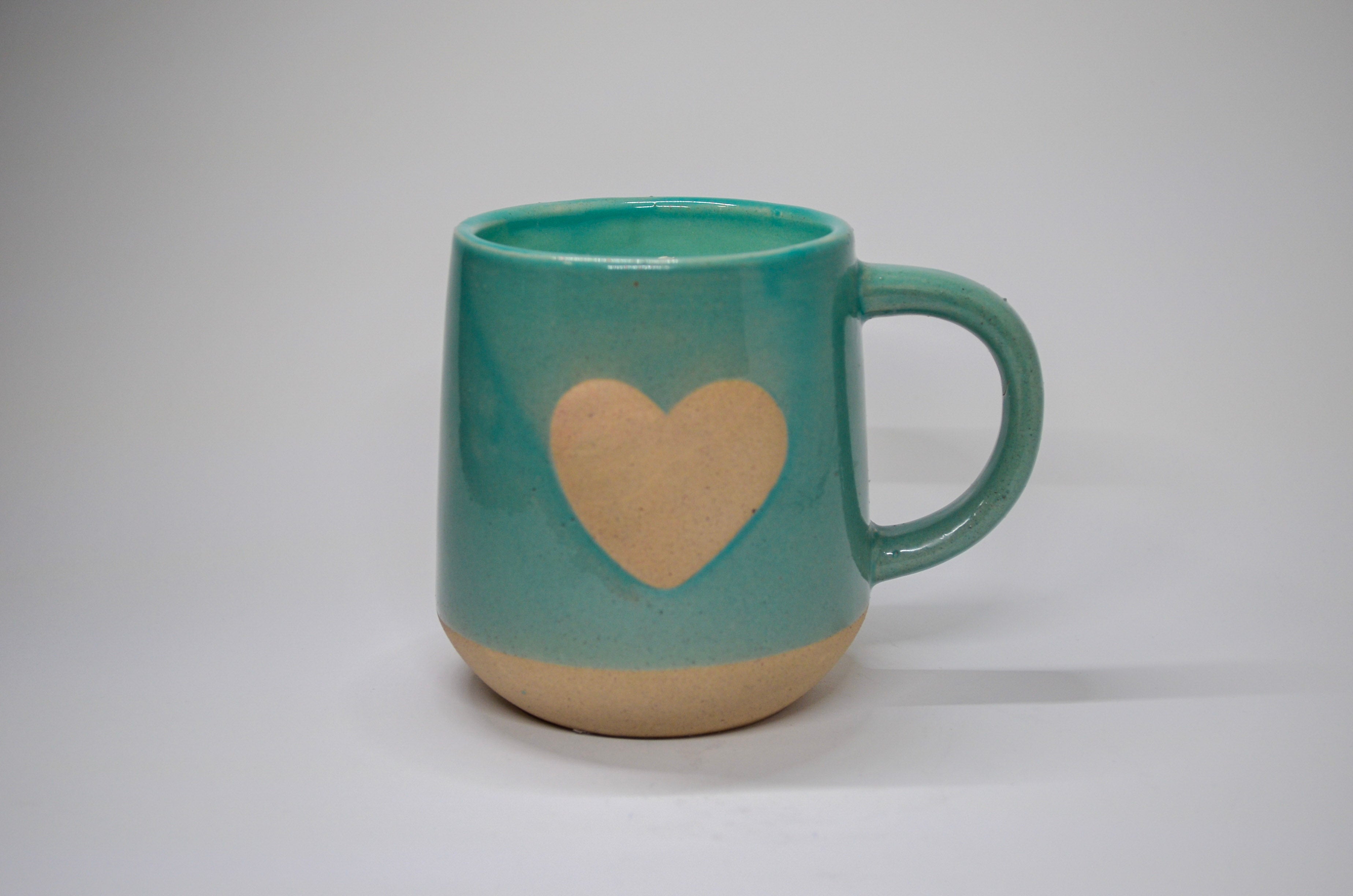 Turquoise Heart Ceramic Mug Candle - Vanilla Cake Pop