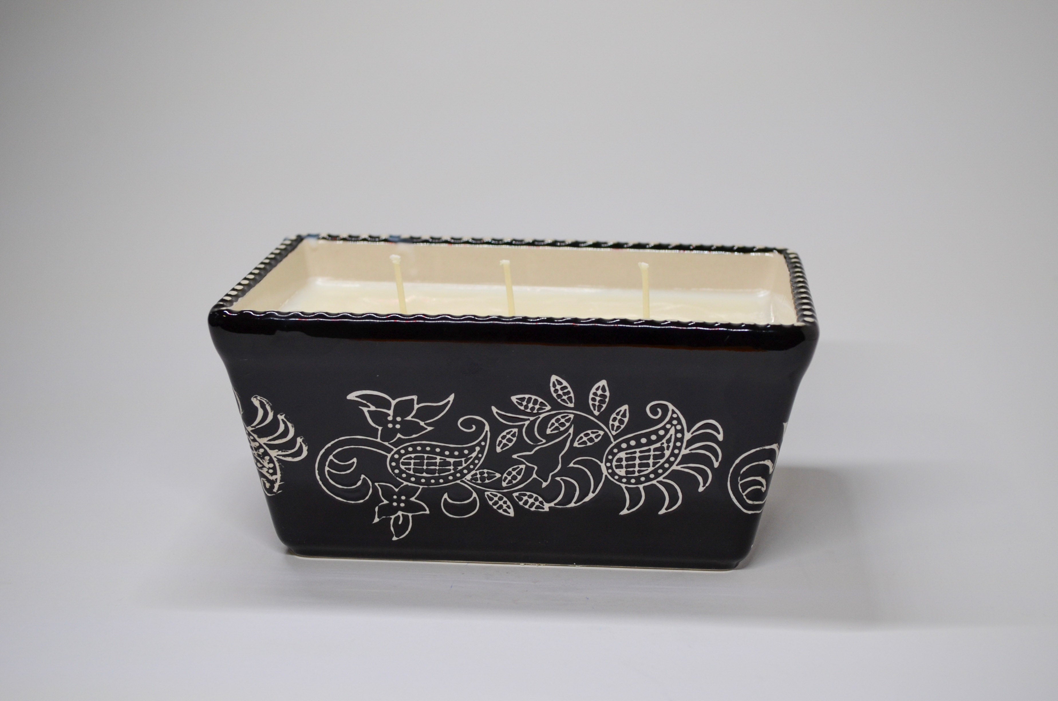 Black Rectangular Ceramic Candle - Multiple Options