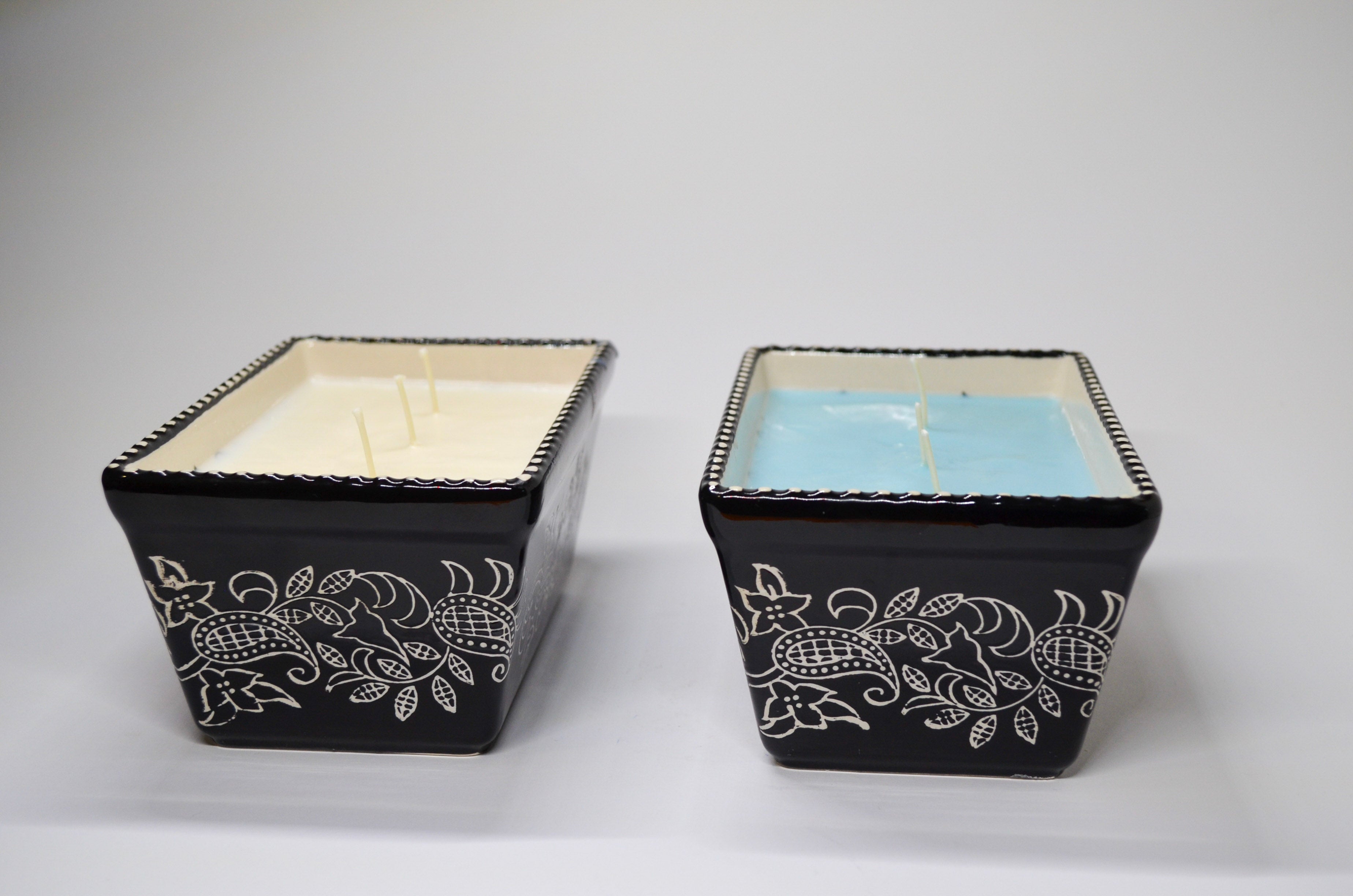 Black Rectangular Ceramic Candle - Multiple Options