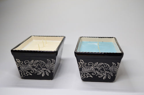 Black Rectangular Ceramic Candle - Multiple Options