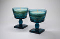 Blue Pedestal Glasses