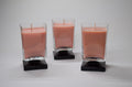 Pink Rectangular Trio on Black Bases (Set of 3)