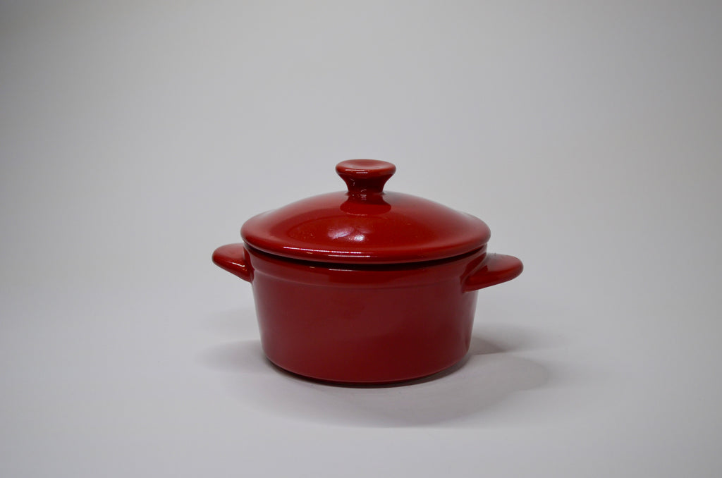 Red Ceramic Pot Candle with Lid (Double Wick)