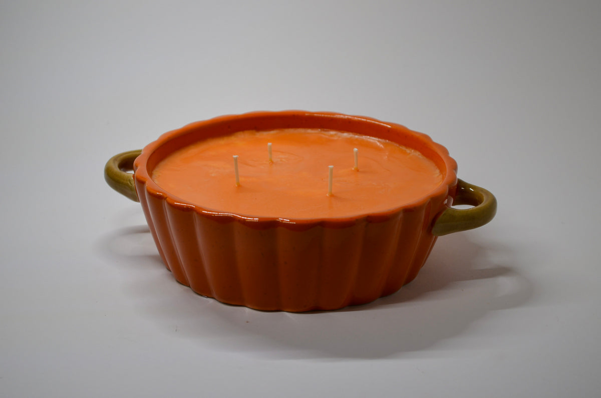 Orange Fluted Dish Candle — Toasted Pumpkin Spice