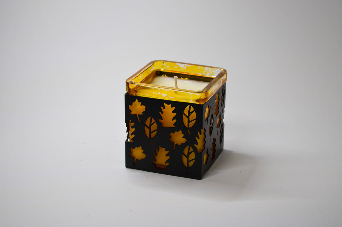 Black Metal Leaf Cutout Holder - Coffee Shop
