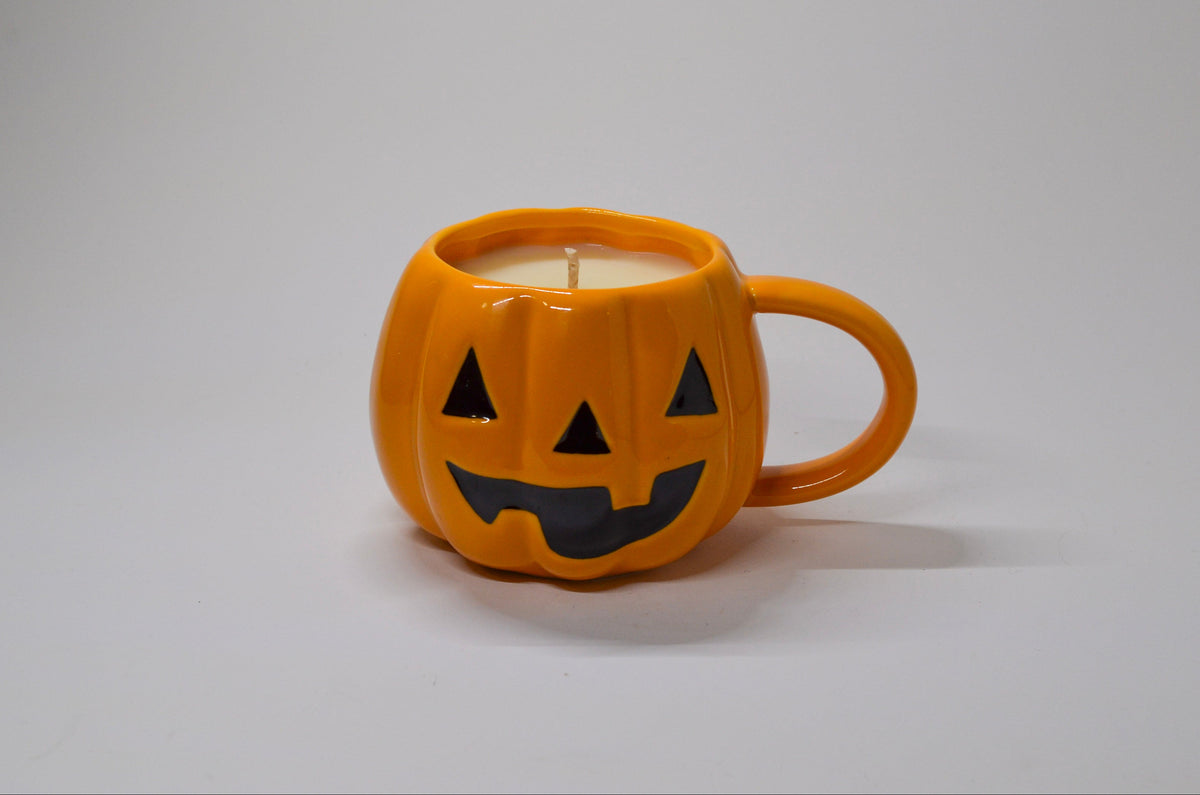 Large Jack‑O’-Lantern Mug Candle - Banana Nut Bread