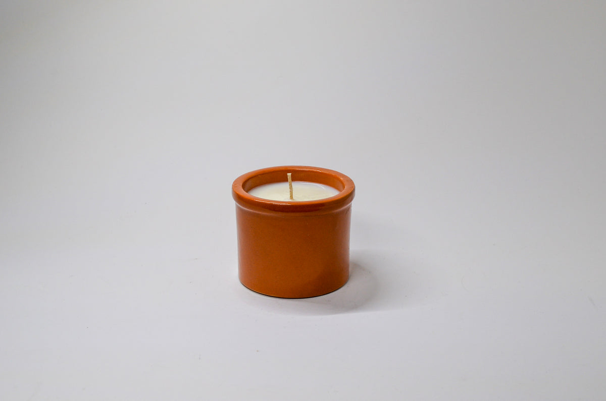 Burnt Orange Crock Candle - Love Spell