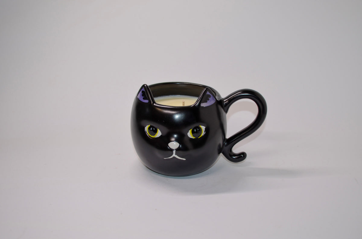 Black Cat Mug Candle - Pumpkin Caramel Crunch