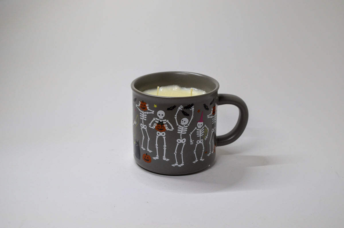 Gray Skeletons Mug Candle - Toasted Pumpkin Spice