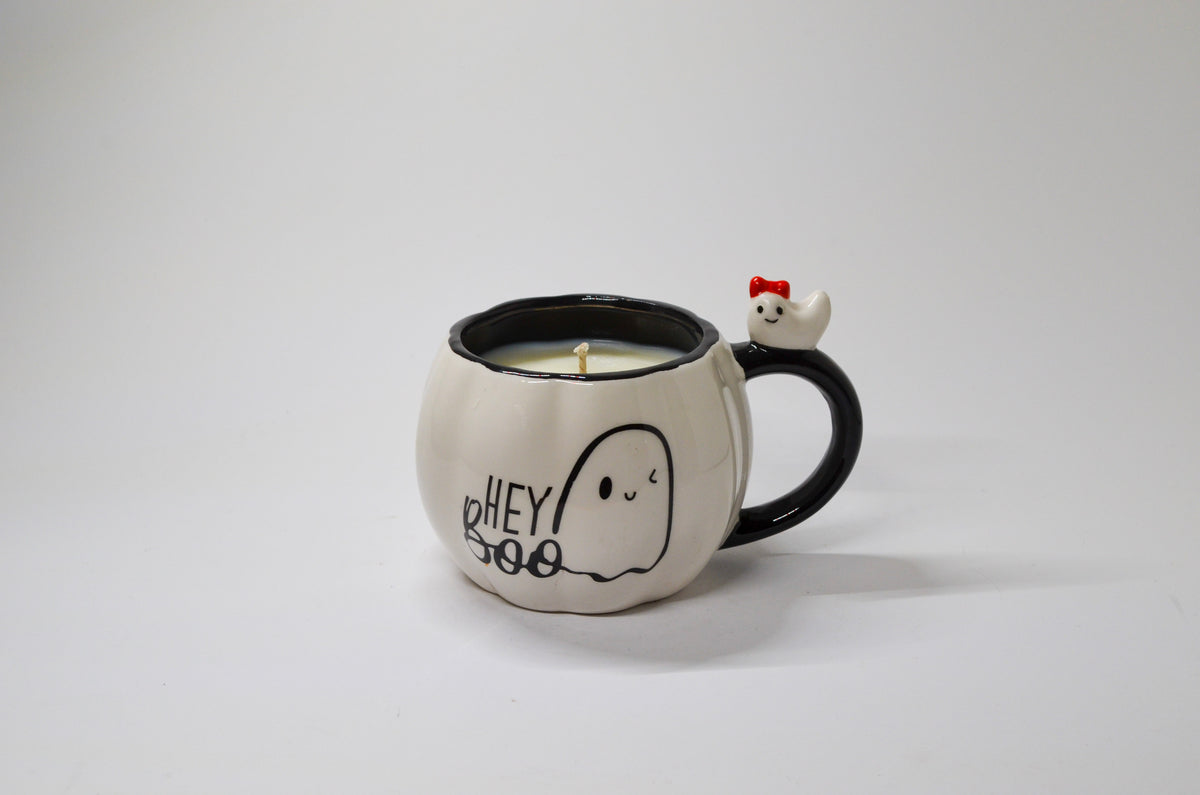 Hey Boo Ghost Mug Candle - Love Spell