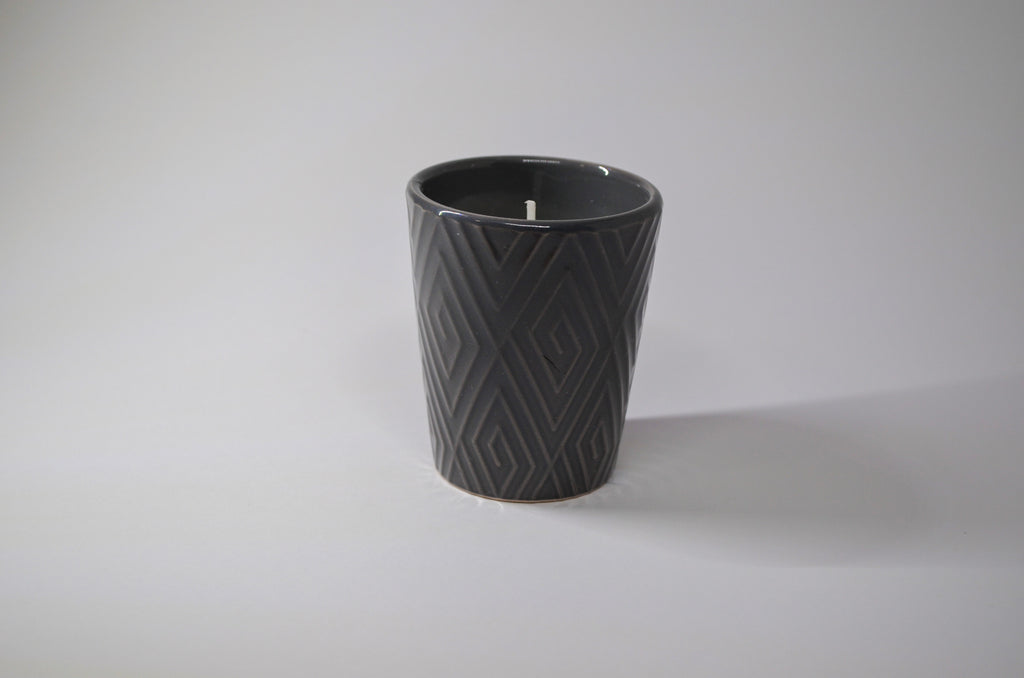 Grey Geometric Candle Pair - Solar Sands