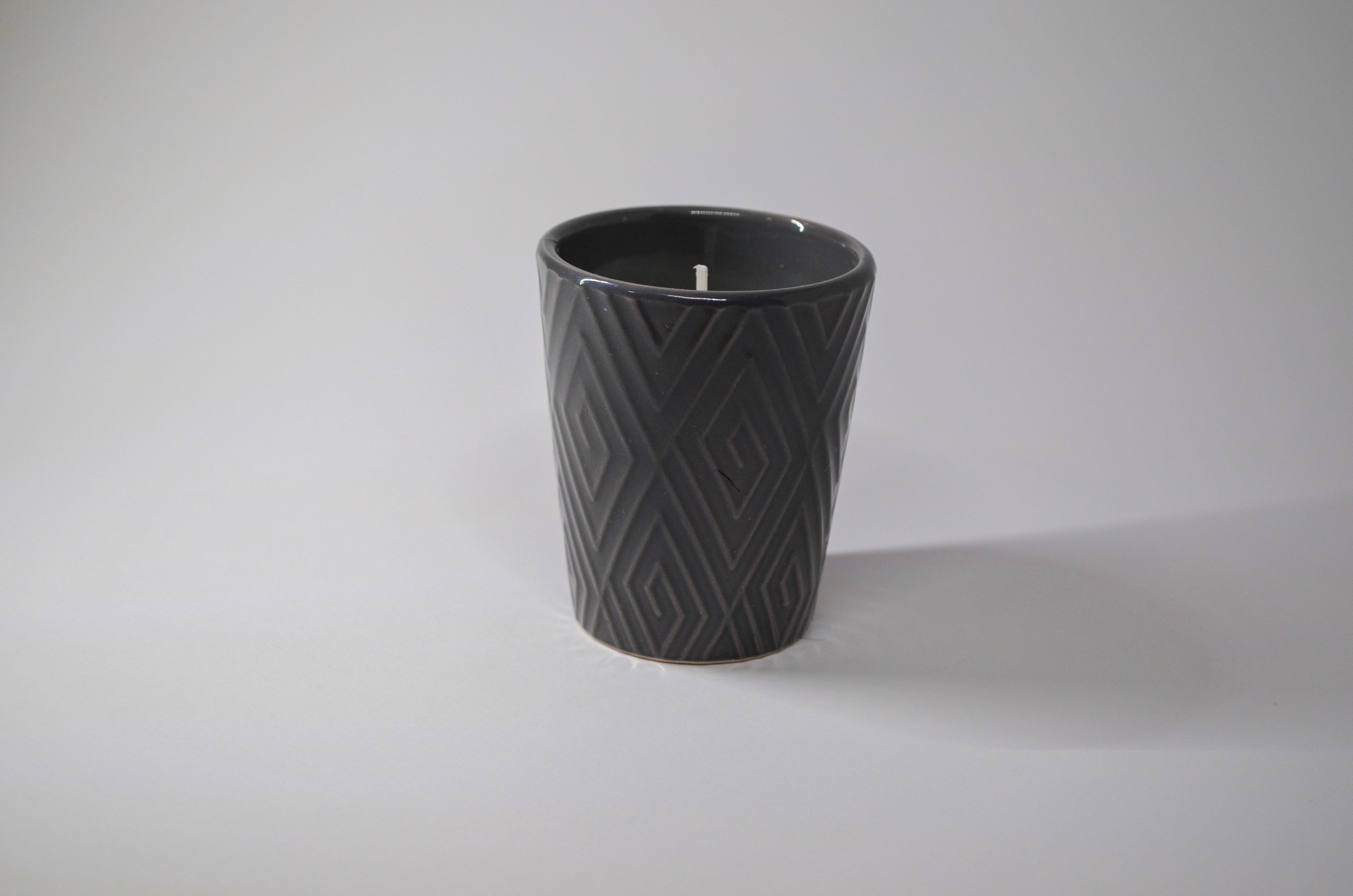 Grey Geometric Candle Pair - Solar Sands